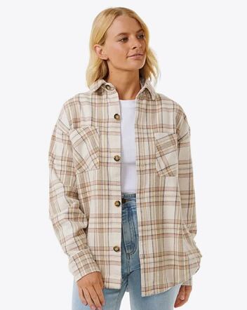 Dámska bunda Rip Curl High Tide Soft Flannel, Bone